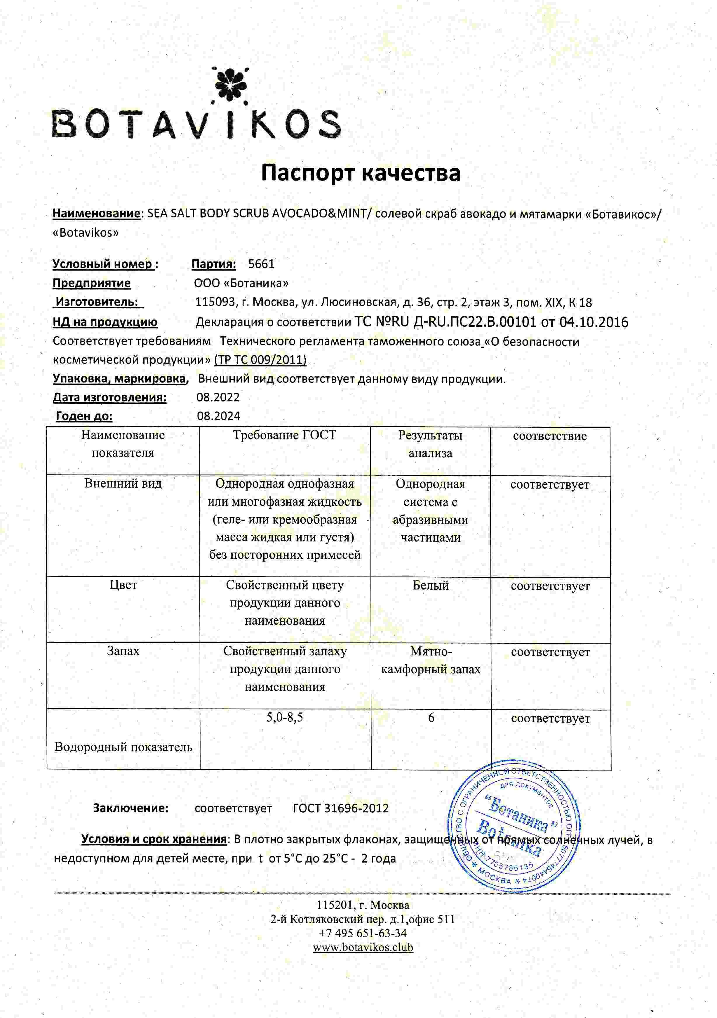 Паспорт №082022